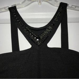 Forever 21 Stone Embroidered Bandage Dress